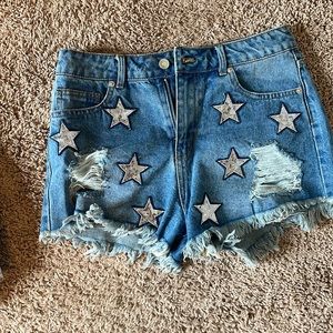 NWOT Peach Lane Sequin Star Shorts Size Medium